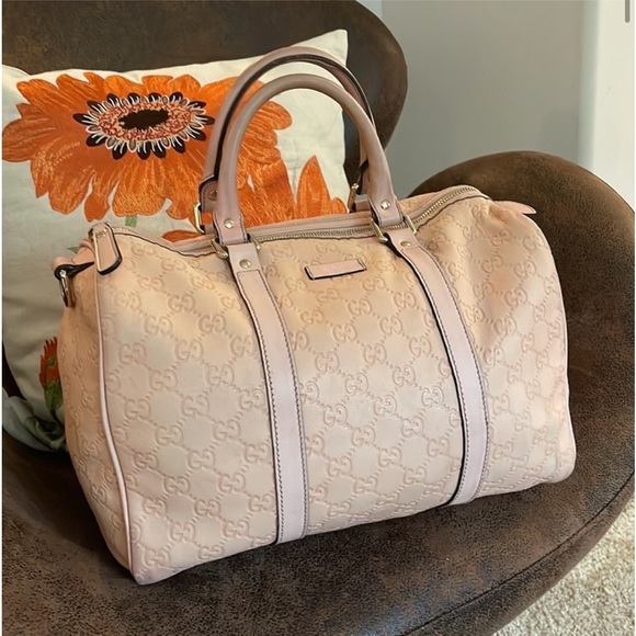 Gucci Handbags - GUCCI GUCCISIMA MONOGRAM JOY BOSTON DR BAG SATCHEL PINK/ROSE LEATHER MEDIUM VGUC